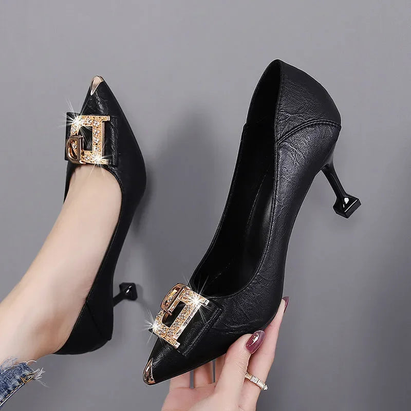 women cute high quality spring & summer stiletto heel shoes lady classic beige comfort sexy party night club heel pumps b19
