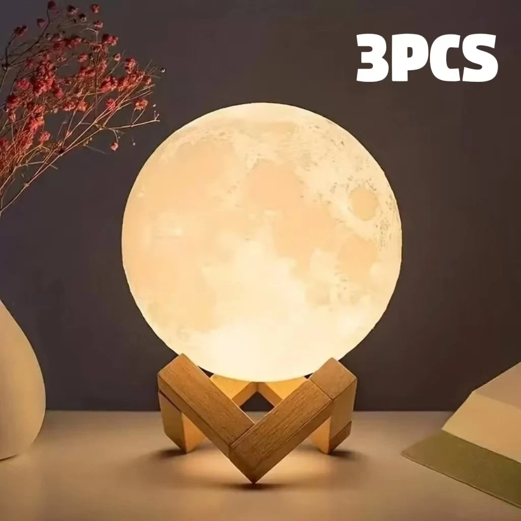 8 cm DIY Planet Lamp Moon Galaxy Night Light Art Painting Graffiti Birthday Gift Bedroom Living Room Decoration (With Stand)