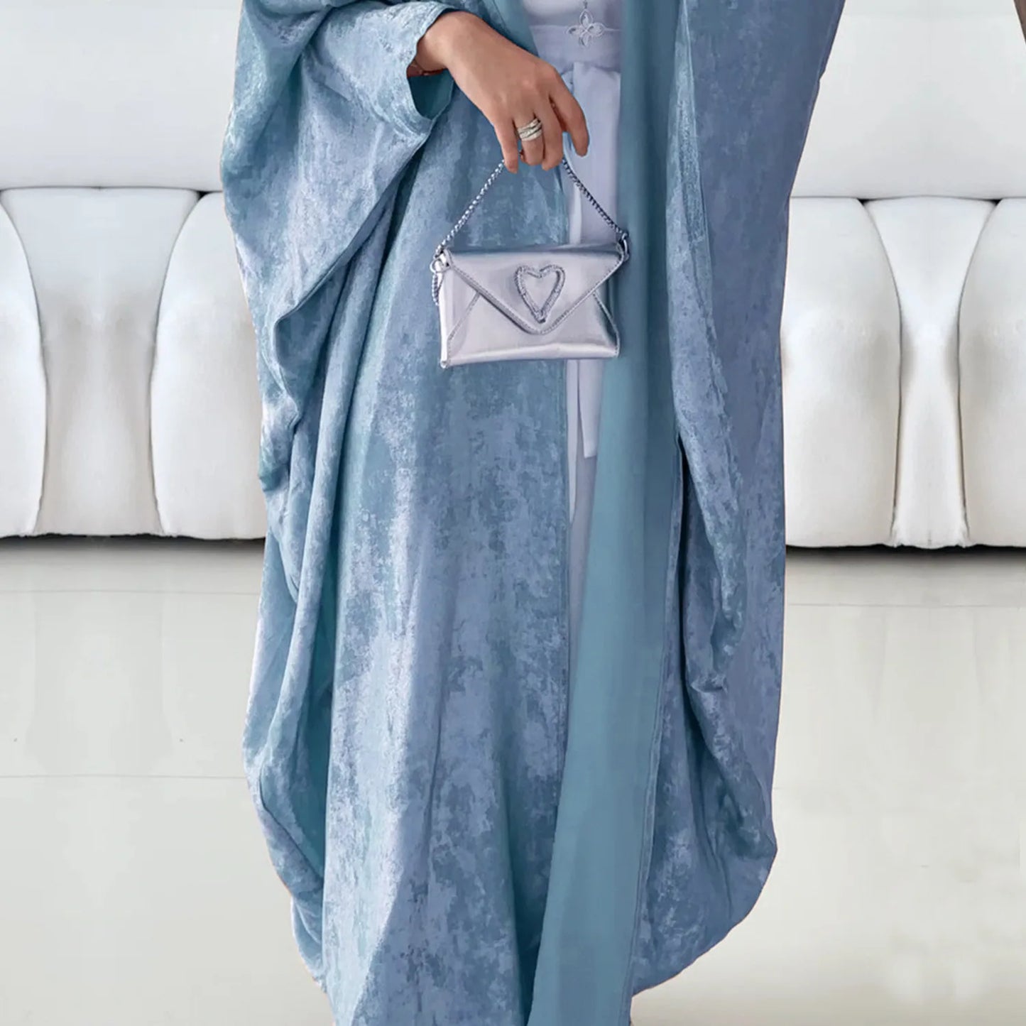 Fashion Elegant Dubai Turkish Abaya Dress Women Muslim's Women Muslim Kimino Dress Abayas Open Front Cardigan 796