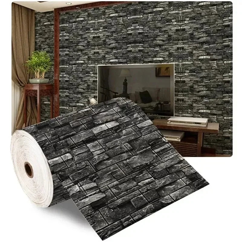 3D Brick Pattern Wall Panels Wallpaper 70cm*1/2/5/10m DIY Waterproof for Living Room Bedroom Kitchen Background Wall Decoration