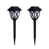 2pcs LED Solar Lawn Lights Outdoor Waterproof Garden Pathway Lamps Warm Light for Villa Courtyard Landscape Decoration Miflame