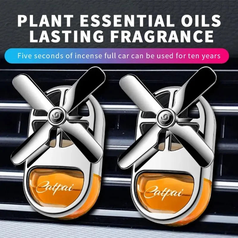 New Car Aromatherapy Air Freshener Rotating Propeller Vent Fragrance Aromatherapy Creative Mini Perfume Decoration Accessories