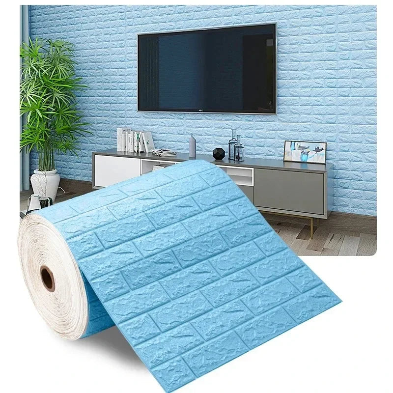 3D Brick Pattern Wall Panels Wallpaper 70cm*1/2/5/10m DIY Waterproof for Living Room Bedroom Kitchen Background Wall Decoration