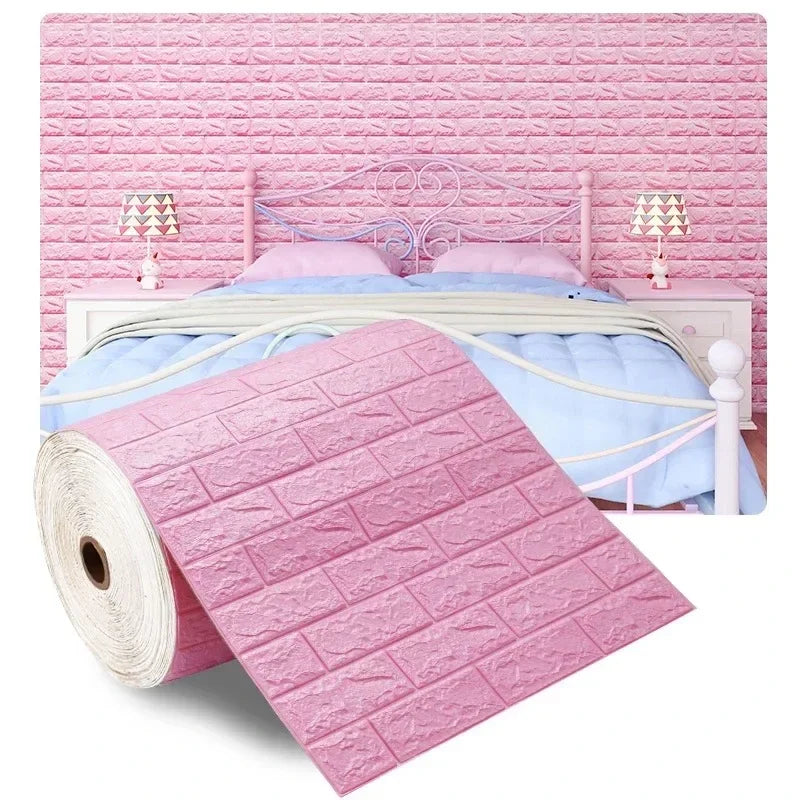 3D Brick Pattern Wall Panels Wallpaper 70cm*1/2/5/10m DIY Waterproof for Living Room Bedroom Kitchen Background Wall Decoration