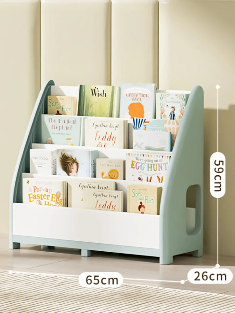 Adjustable Kids Bookshelf - 200LBS Capacity Floor-Standing Organizer for Toys/Books, Eco ABS Plastic Children's Bookshelf