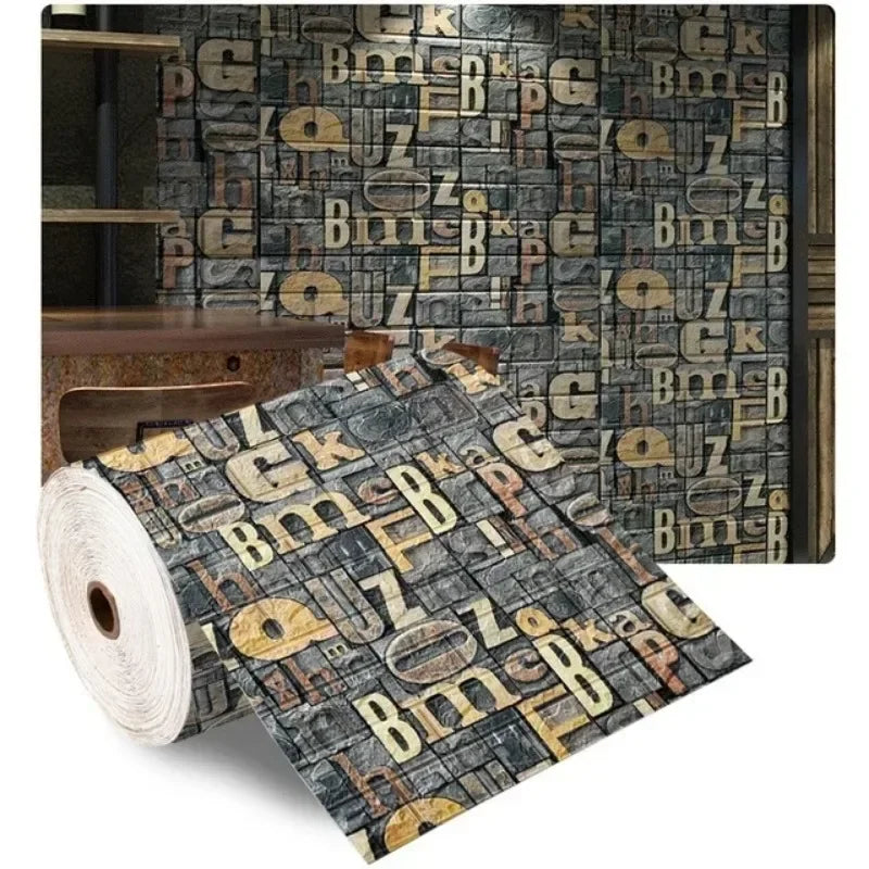 3D Brick Pattern Wall Panels Wallpaper 70cm*1/2/5/10m DIY Waterproof for Living Room Bedroom Kitchen Background Wall Decoration