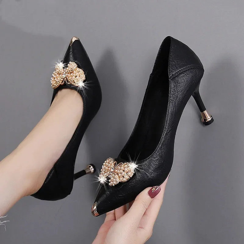women cute high quality spring & summer stiletto heel shoes lady classic beige comfort sexy party night club heel pumps b19