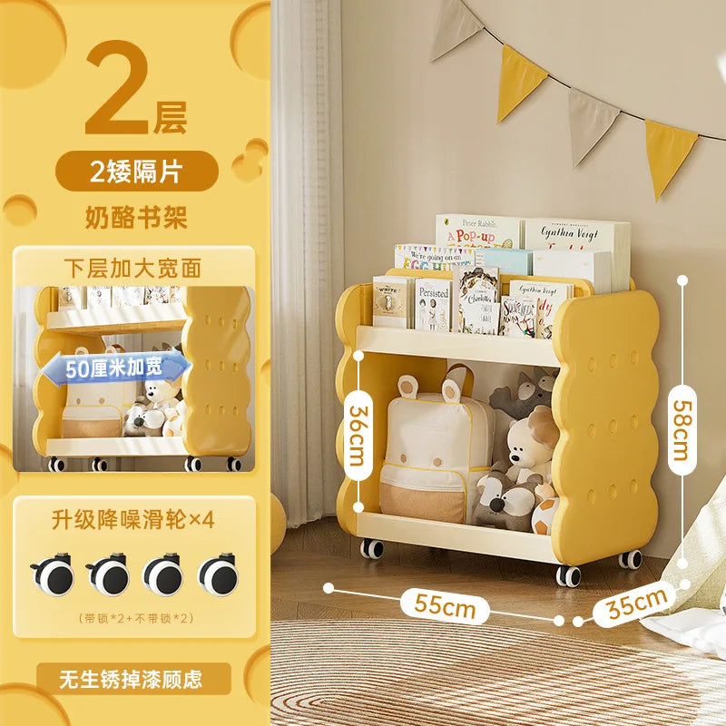 Adjustable Kids Bookshelf - 200LBS Capacity Floor-Standing Organizer for Toys/Books, Eco ABS Plastic Children's Bookshelf