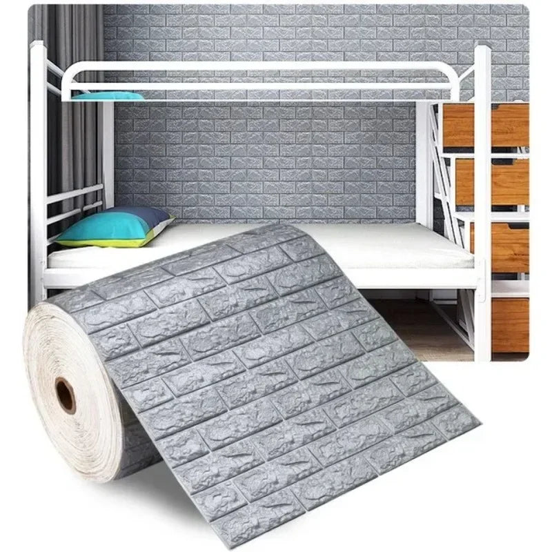 3D Brick Pattern Wall Panels Wallpaper 70cm*1/2/5/10m DIY Waterproof for Living Room Bedroom Kitchen Background Wall Decoration