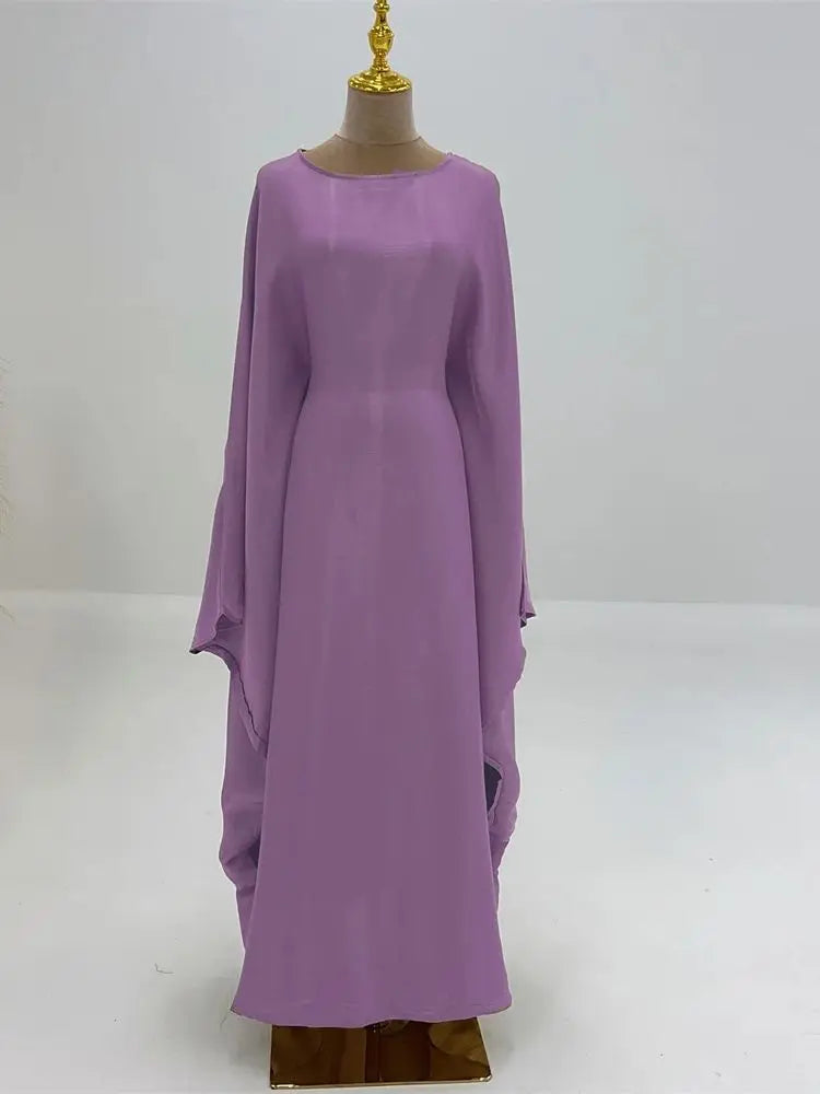 Ramadan Satin Abaya Islam Muslim Summer Batwing Sleeve Maxi Dress Kebaya Abayas For Women Kaftan Robe Musulmane Femme Vestidos