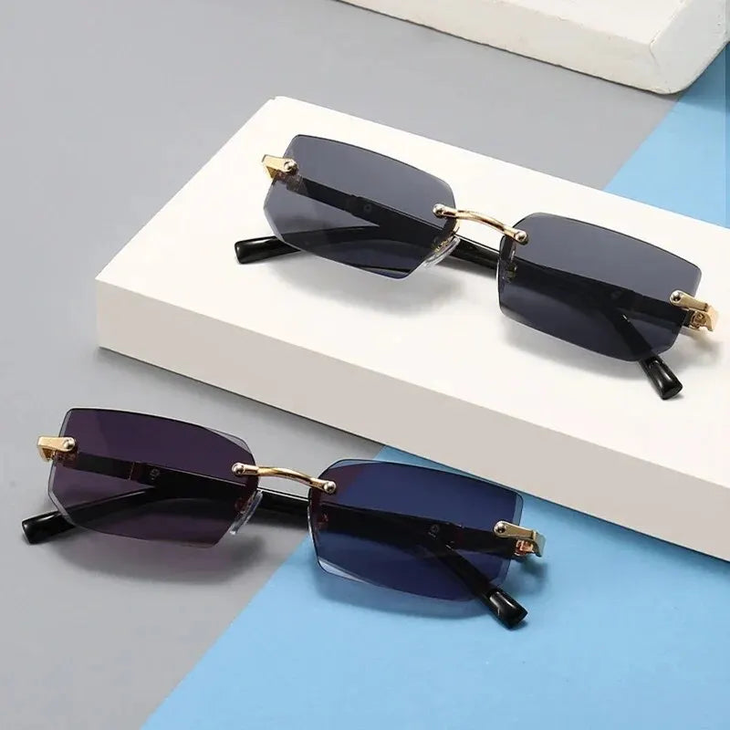 Vintage Rectangle Oval Sunglasses Women Men Metal Frame Clear Lens Glasses Eyewear
