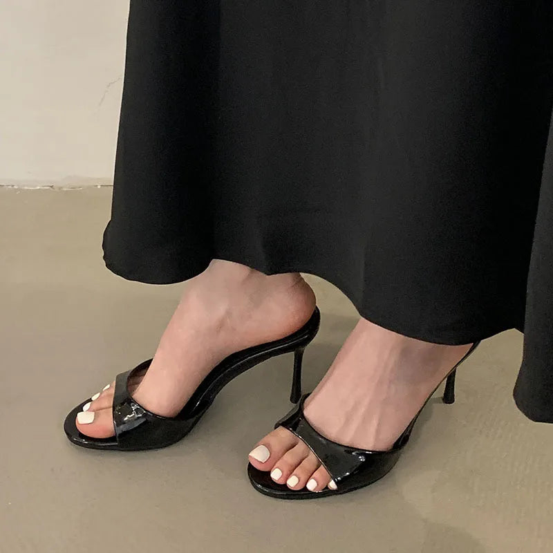 2025 New Slip On Women Stiletto Heels Shoes Luxury Fashion Round Toe Ladies High Heels Pumps Shoes Female Slides Footwear