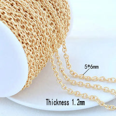 1 Meter 5.5MM 14K Gold Color Plated Brass Rhombus Chain For Jewelry Making DIY Necklace Bracelets Chain Jewelry Making Supplies