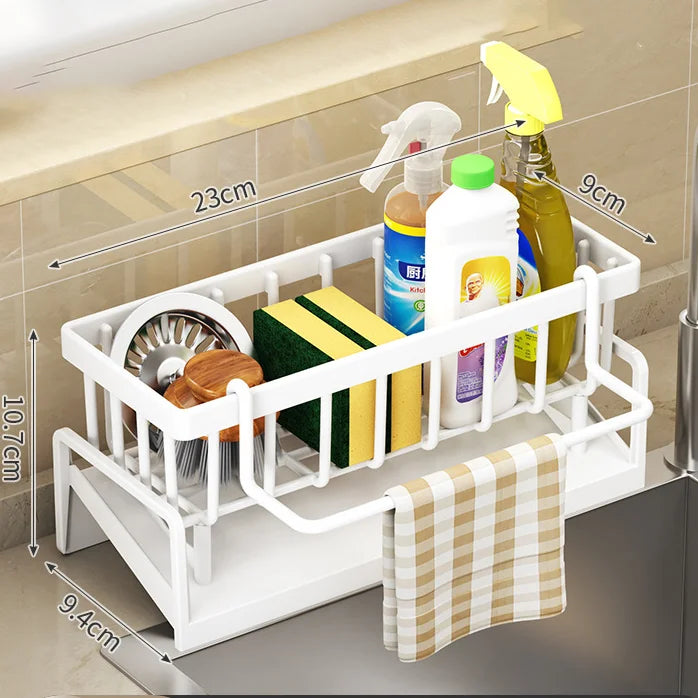 Kitchen Sink Drain Rack Organizer Plastic Self-draining Sink Shelf Soap Sponge Holder Dishcloth Towel Rack filter basket