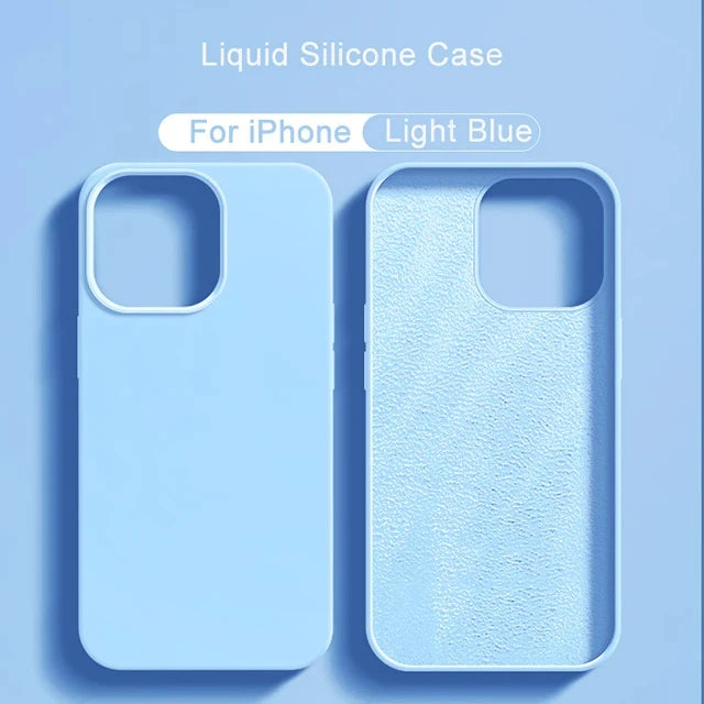 Original Liquid Silicone Case For iPhone 15 13 14 12 11 16 Pro Max Cover For iPhone 16 15 Plus Shockproof Case Phone Accessories
