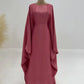 Ramadan Satin Abaya Islam Muslim Summer Batwing Sleeve Maxi Dress Kebaya Abayas For Women Kaftan Robe Musulmane Femme Vestidos