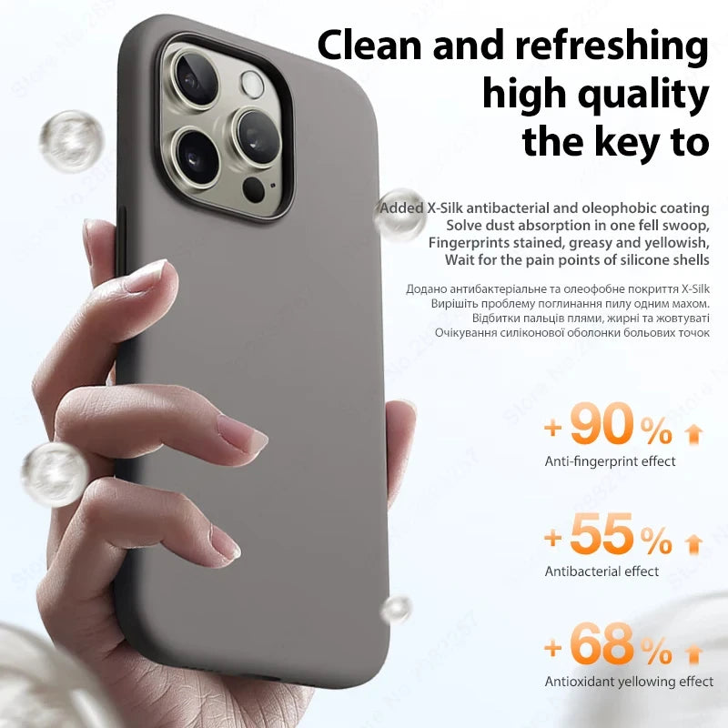 Original Liquid Silicone Case For iPhone 15 13 14 12 11 16 Pro Max Cover For iPhone 16 15 Plus Shockproof Case Phone Accessories