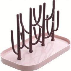 Baby Tree-shaped Milk Bottle Drain Rack, Dust-proof Milk Bottle Holder, Cup Drain Rack Easter Gift