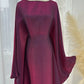 Ramadan Eid Summer Satin Batwing Abaya Dubai Women Islam Muslim Maxi Kaftan Dresses Kebaya Caftan Marocain Robe Femme Musulmane