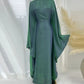 Ramadan Eid Summer Satin Batwing Abaya Dubai Women Islam Muslim Maxi Kaftan Dresses Kebaya Caftan Marocain Robe Femme Musulmane