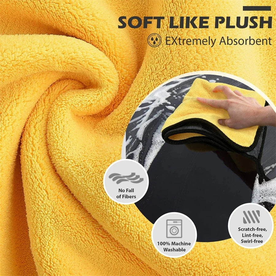 1/2/6PCS Car cleaning towels, car washing and drying cloths, microfiber towels, care face cloths, car beauty accessories