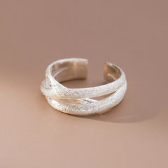 925 Sterling Silver Frosting Overlapping Rings For Women Wedding Luxury Jewelry Wholesale  Jewellery