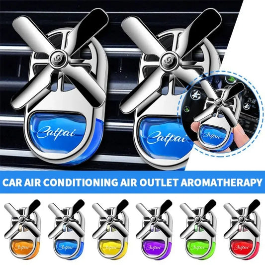 New Car Aromatherapy Air Freshener Rotating Propeller Vent Fragrance Aromatherapy Creative Mini Perfume Decoration Accessories