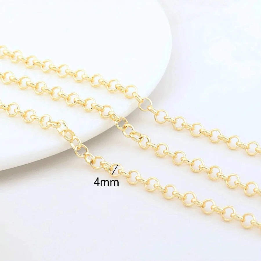 1 Meter 5.5MM 14K Gold Color Plated Brass Rhombus Chain For Jewelry Making DIY Necklace Bracelets Chain Jewelry Making Supplies