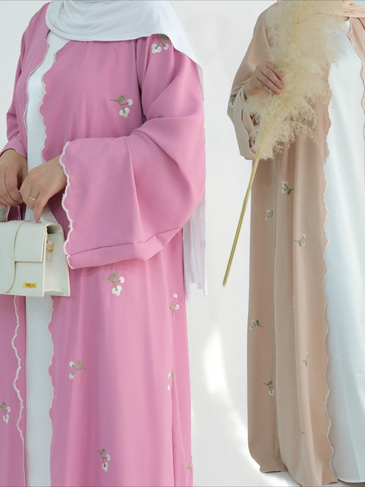 Eid Muslim Abaya for Women Embroidery Cardigan Dresses Abayas Ramadan Morocco Dubai Jalabiya Kaftan Vestidos Arab Long Robe 2025