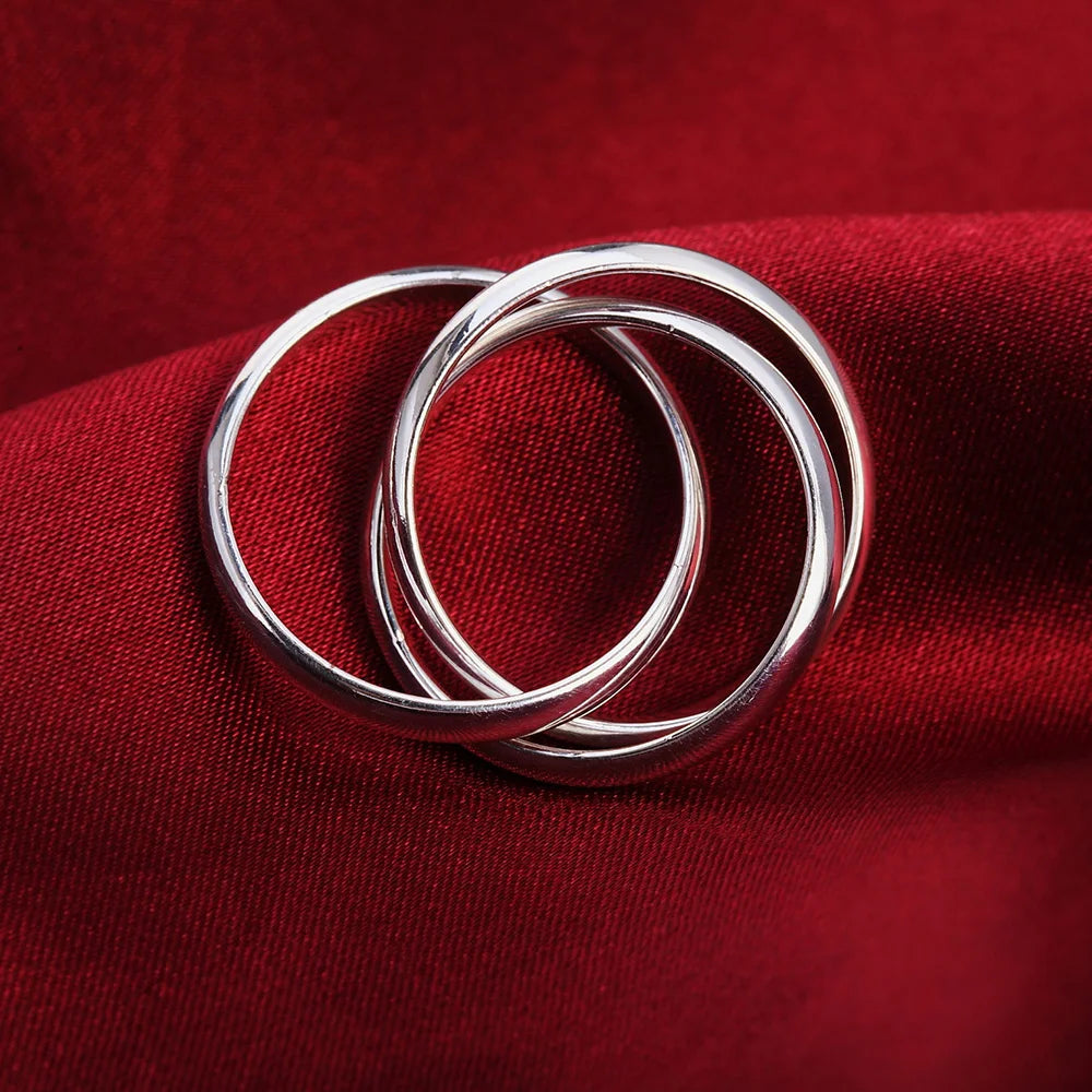 925 Sterling Silver Three Round Woman Rings Fine Jewelry Wholesale Trending Products Offers With ALIZERO Jewellery