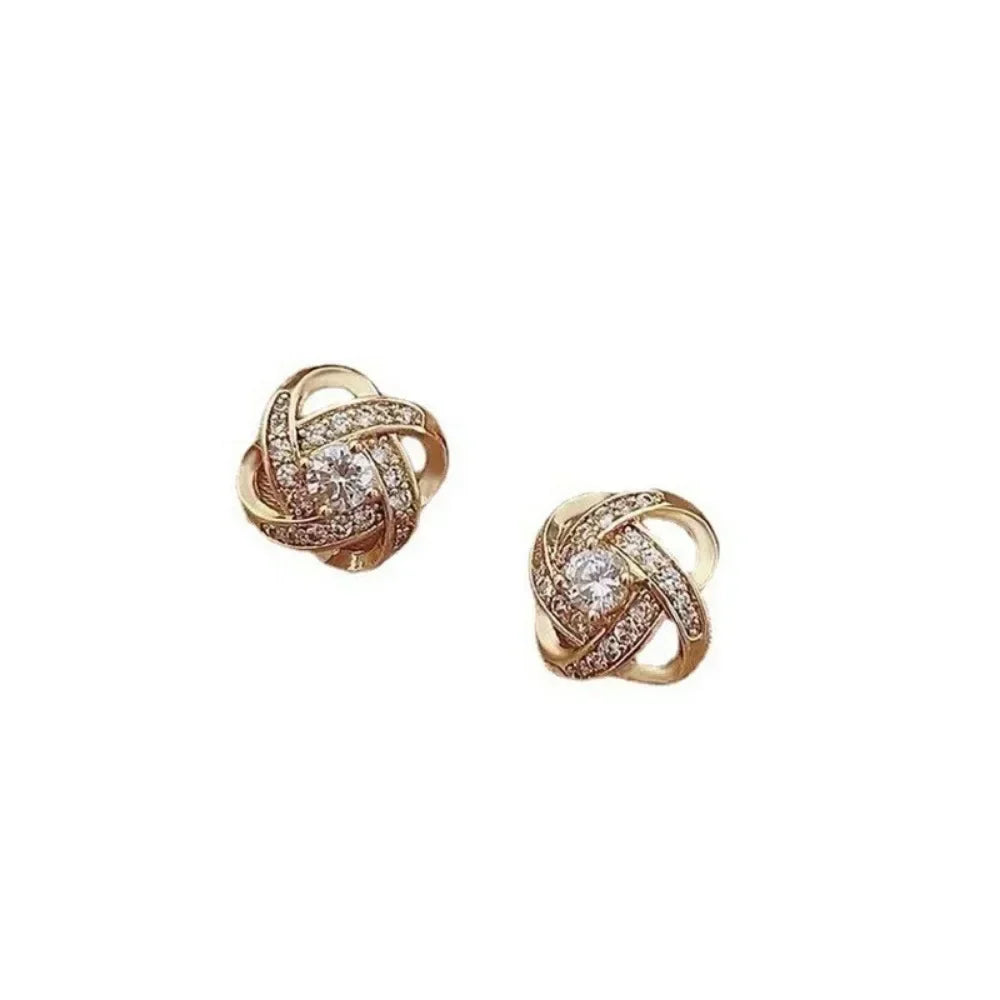2025 Gifts Women Light Luxury Zircon Stud Earrings Simple Cross Hollow Geometric Exquisite Ear Jewellery Wedding Party