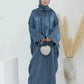 Eid Modest Satin Khimar Abaya Dubai Luxury 2024 Muslim Islam Arabic Abayas For Women Kaftan Hijab Dress Robe Femme Musulmane
