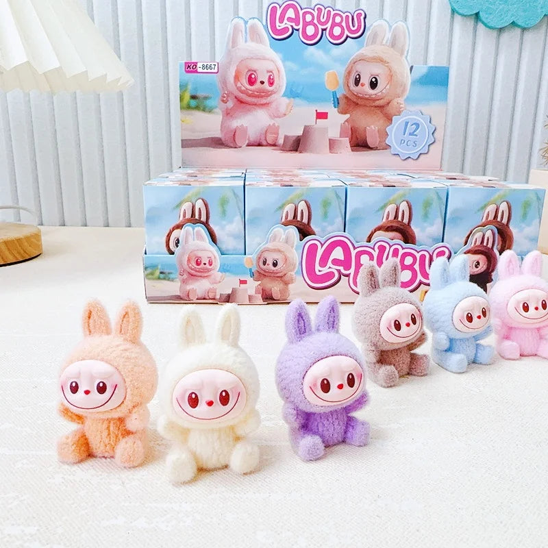 New Labubu Cartoon Cute Grain Cute Ornament Trendy Play Blind Box Plush Mini Handmade Model Blind Bag Creative Cartoon Design Di
