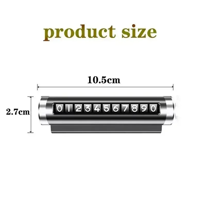 Car Temporary Parking Number Plate Black Aluminium Alloy Material Roller Adjustable Car Parking Plate Car Supplies
