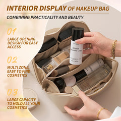 1pc Makeup Organizer Female Toiletry  Bag Make Up Case Storage Pouch Luxury Lady Box, Cosmetic Bag, Organizer Bag For Travel Zip