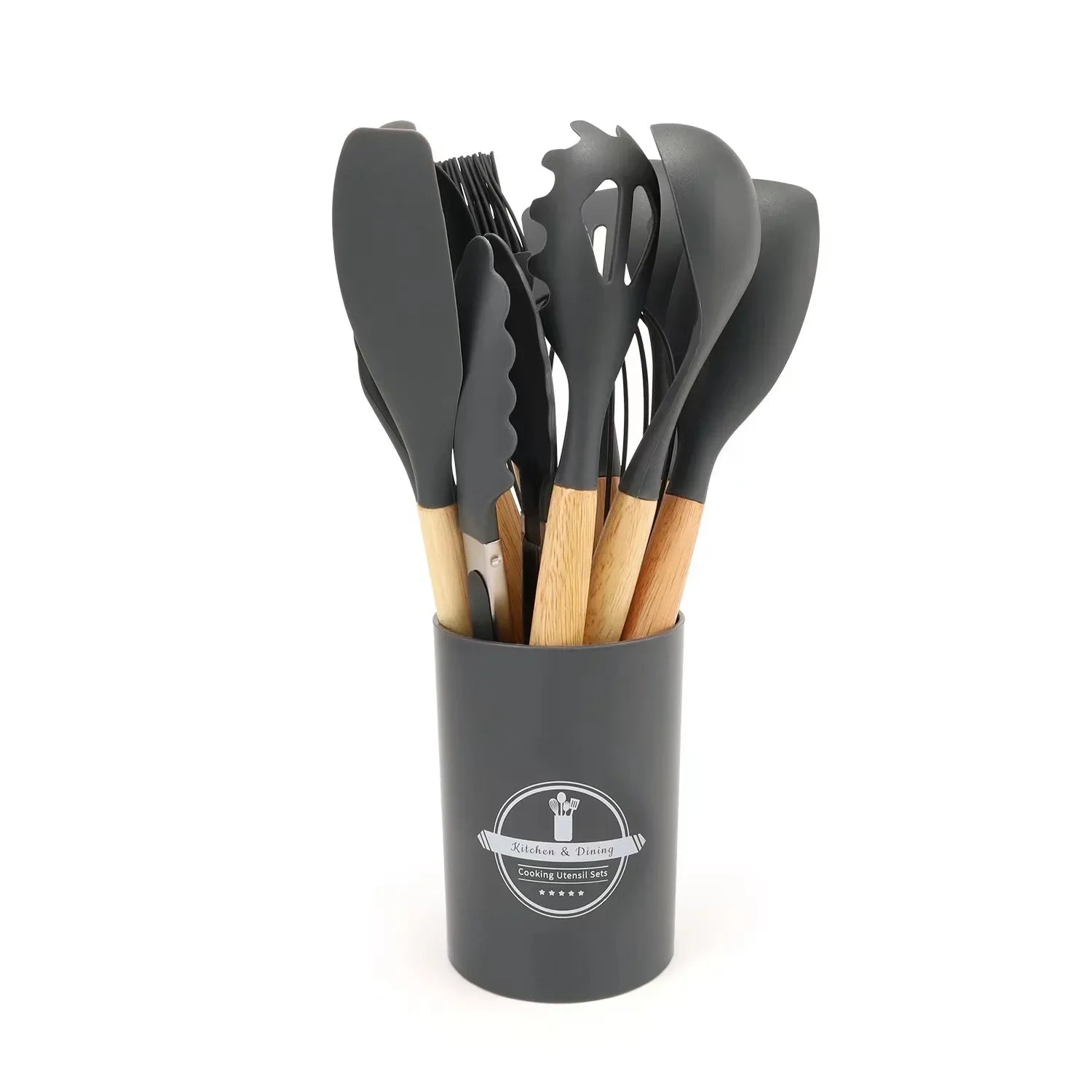 12PCS Food Grade Silicone Kitchen Cookware Utensils Turner Spatula Measuring Spoon Practical Cooking Tool Kitchenware Set