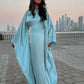 Ramadan Eid Summer Satin Batwing Abaya Dubai Women Islam Muslim Maxi Kaftan Dresses Kebaya Caftan Marocain Robe Femme Musulmane