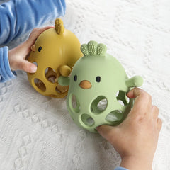 1PC Baby Silicone Teether Toys Cartoon Chick Shape Baby Toys Hollow Out Baby Care Equipment Chewing Training Baby Products