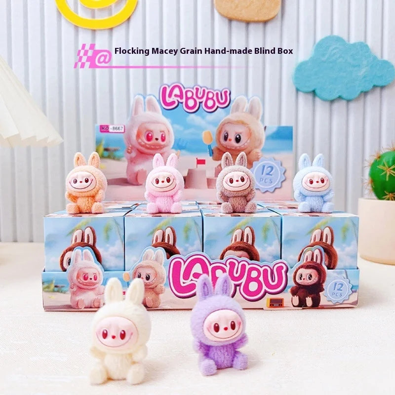 New Labubu Cartoon Cute Grain Cute Ornament Trendy Play Blind Box Plush Mini Handmade Model Blind Bag Creative Cartoon Design Di