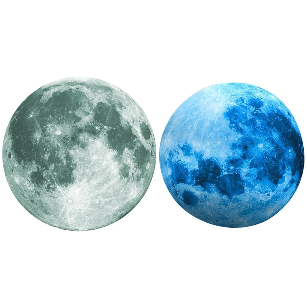 30cm Luminous 3D Moon Wall Stickers For Kids Baby Room Bedroom Decoration Living Room Home Decals Glow In The Dark Wallpaper