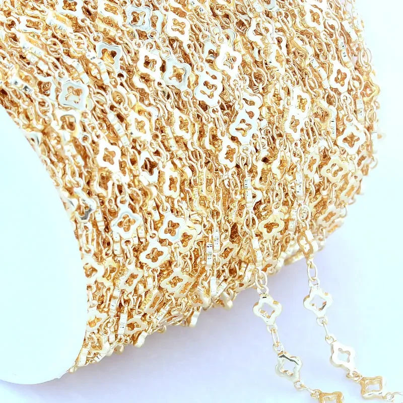 1 Meter 5.5MM 14K Gold Color Plated Brass Rhombus Chain For Jewelry Making DIY Necklace Bracelets Chain Jewelry Making Supplies