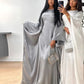 Ramadan Eid Summer Satin Batwing Abaya Dubai Women Islam Muslim Maxi Kaftan Dresses Kebaya Caftan Marocain Robe Femme Musulmane