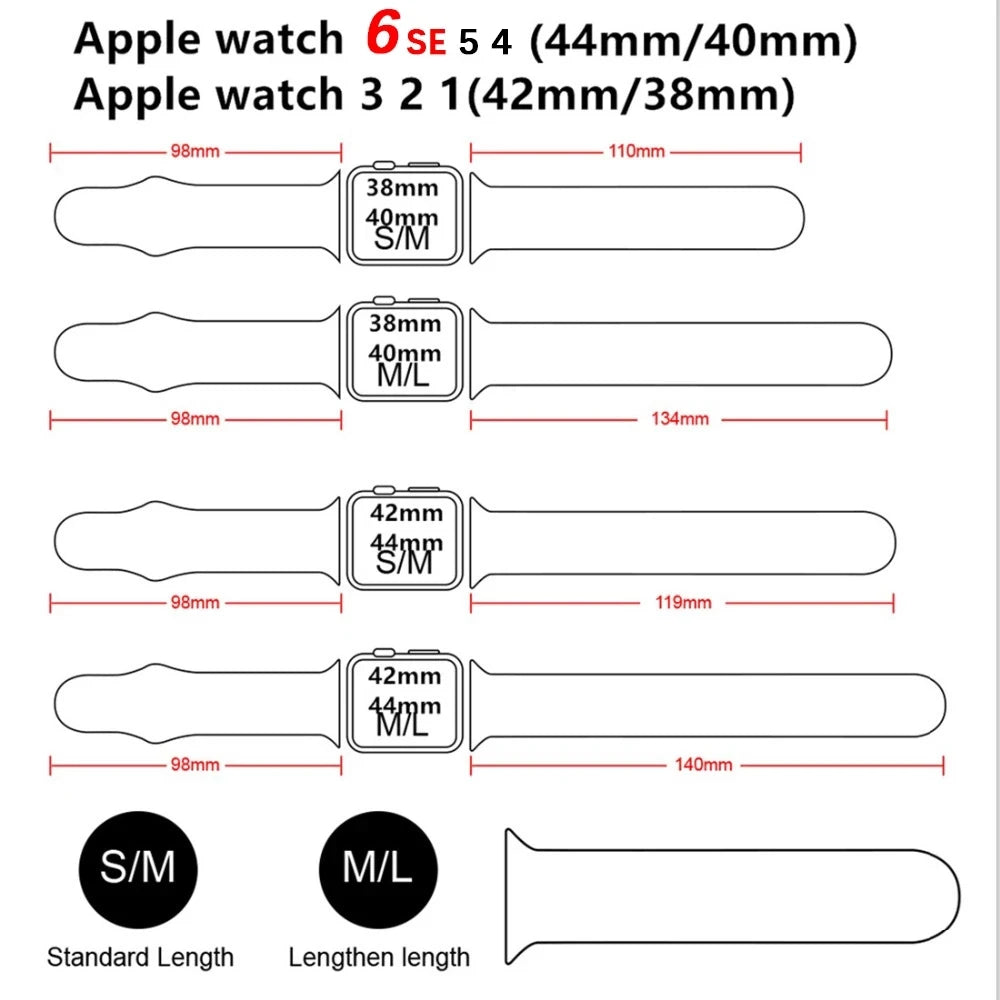 Silicone Band For Apple iWatch series S10 46mm 42mm straps 44mm 45mm 40mm 41mm sport bracelet 8 7 6 5 4 3 SE 9 Ultra 2 49mm band