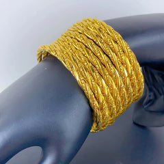 Luxury Dubai 24K Gold Color Bangle For Women African Jewellery Bracelets Brazilian Indian Wedding Designer Bracelets Gifts 62mm
