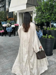 Ramadan Shiny Satin Open Kimono Abaya Dubai Luxury 2025 Muslim Kaftan Dress Abayas For Women Islam Clothing Robe Femme Musulmane