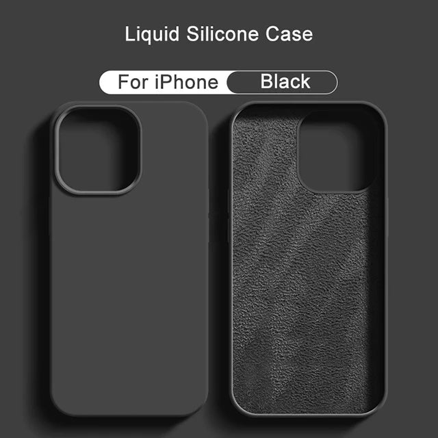 Original Liquid Silicone Case For iPhone 15 13 14 12 11 16 Pro Max Cover For iPhone 16 15 Plus Shockproof Case Phone Accessories