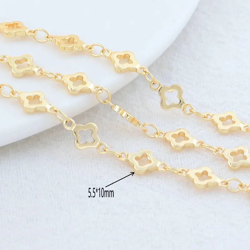 1 Meter 5.5MM 14K Gold Color Plated Brass Rhombus Chain For Jewelry Making DIY Necklace Bracelets Chain Jewelry Making Supplies