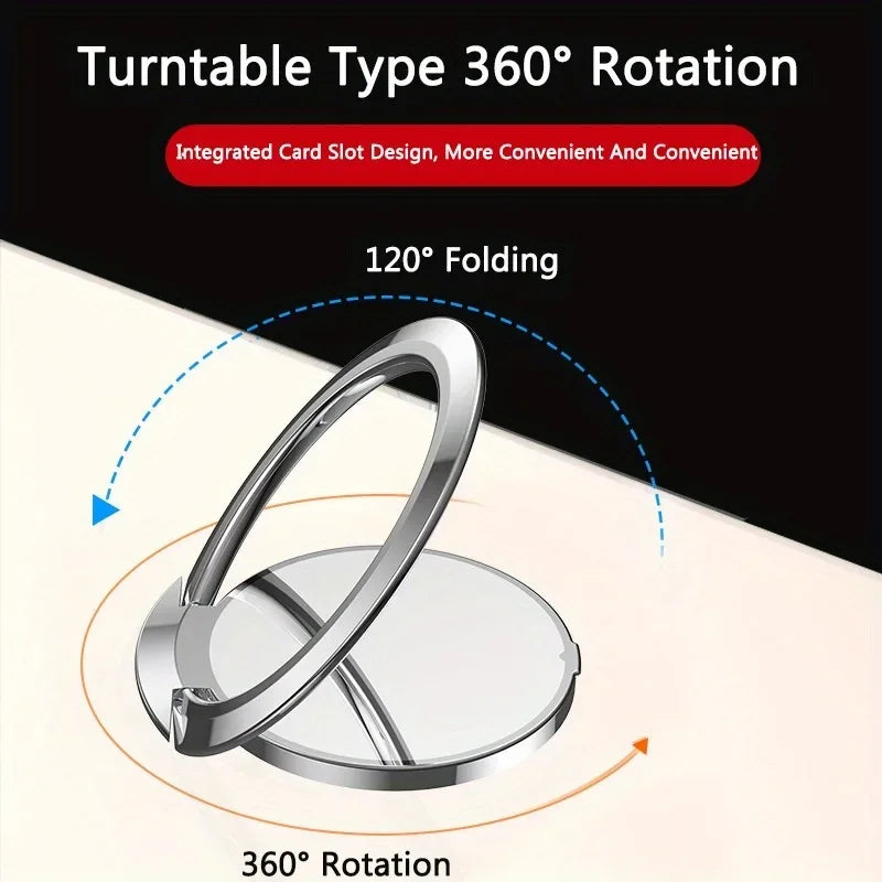Universal Thin Luxury Metal Mobile Phone Holder Foldable Car Bracket  Cellphone Accessories Finger Ring Stand for iPhone Xiaomi