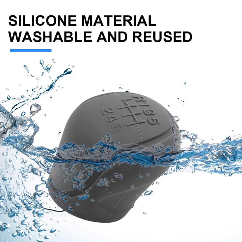BLALION Car Silicone Gear Shift Knob Cover Gear Shift Non-Slip Grip Handle Protective Covers Manual 5 6-speed Auto Accessories