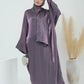 Eid Modest Satin Khimar Abaya Dubai Luxury 2024 Muslim Islam Arabic Abayas For Women Kaftan Hijab Dress Robe Femme Musulmane